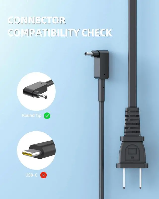 Alt view image 3 of 5 - 65W 45W AC Charger Fit for Acer TravelMate P2 TMP214 TMP215, P4 TMP414 TMP416, Spin P4 TMP414RN, P6 P614, Extensa 15 EX215, Aspire 1 A114-61 Laptop Power Adapter Supply Cord