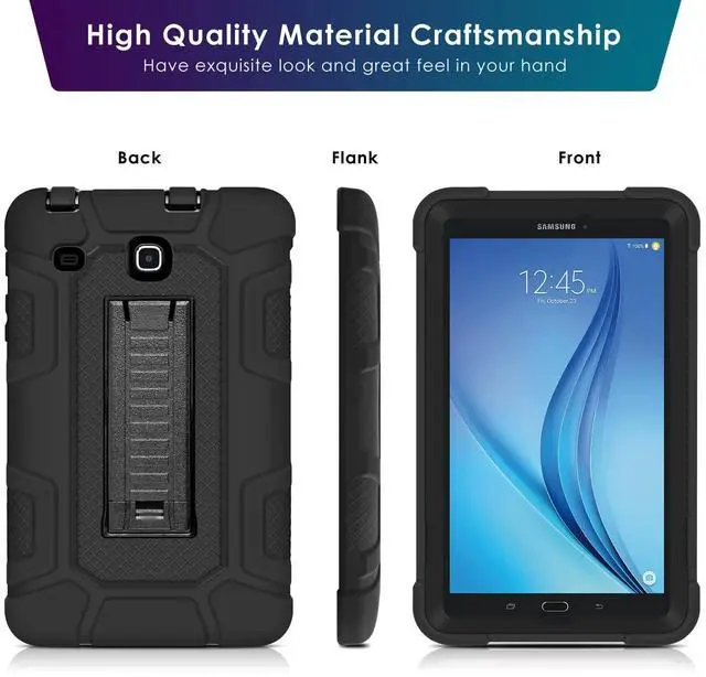 Alt view image 5 of 5 - DETUOSI Shockproof Case for Samsung Galaxy Tab E 8.0" 2016 (SM-T377A/ T377V/ T378), 3-Layers Hybrid Heavy Duty Armor Multi-Angle Kickstand Protective Cover for Samsung Galaxy Tab E 8.0" Case for Kids