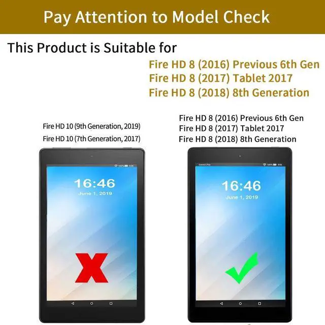 Alt view image 2 of 5 - DIGTIALL Case for Amazon Fire HD 8 Tablet (8th/7th/6th Generation, 2018/2017/2016 Release),Slim PU Leather Folding Stand Protive Cover with Auto Wake/Sleep for Fire HD 8 2018,Vintage Bookshelf