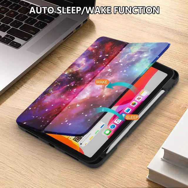 Alt view image 5 of 5 - DINGGUAGUA Case for iPad (A16) 11th Generation 11 Inch 2025, iPad 10th Generation 10.9 Inch 2022 with Built-in Pencil Holder Cover with Detachable Clear Back Shell, Auto Wake/Sleep,Galaxy