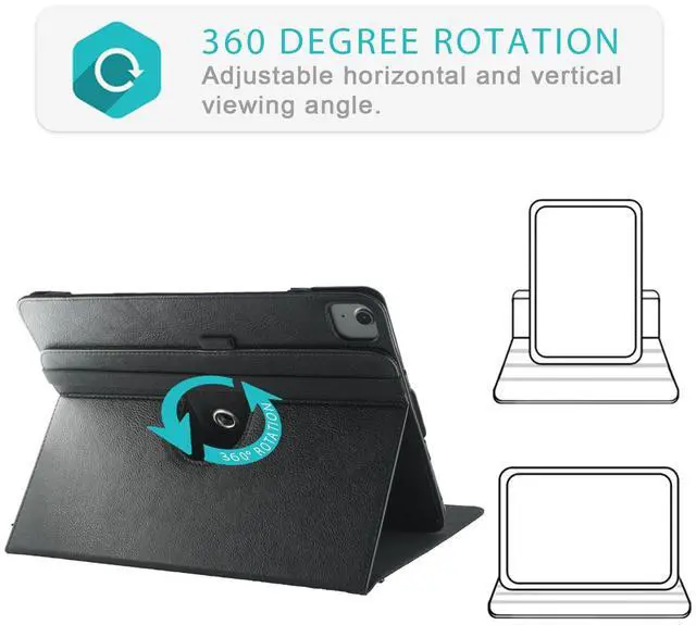 Alt view image 3 of 5 - DINGGUAGUA Compatible with Apple iPad Pro Case M4 M5 13inch 2025/2024 iPad Air (M2) 13" PU Leather Business Cover for iPad Pro 12.9 inch 2022 with 360 Degree Swiveling Cases Auto Wake/Sleep,Black