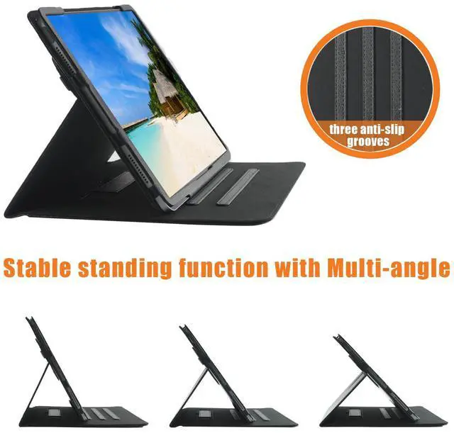 Alt view image 2 of 5 - DINGGUAGUA Compatible with Apple iPad Pro Case M4 M5 13inch 2025/2024 iPad Air (M2) 13" PU Leather Business Cover for iPad Pro 12.9 inch 2022 with 360 Degree Swiveling Cases Auto Wake/Sleep,Black