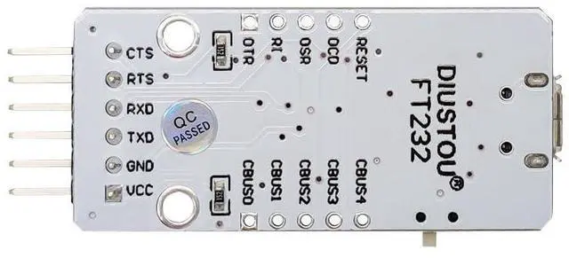 Alt view image 2 of 5 - diustou FT232RL USB to TTL Serial Adapter Conversion Module USB to uart Serial Communication Module Brush Board 3.3/5V Level Output migrated Template (MB).