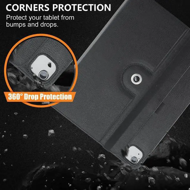 Alt view image 5 of 5 - DINGGUAGUA Compatible with Apple iPad Pro Case M4 M5 13inch 2025/2024 iPad Air (M2) 13" PU Leather Business Cover for iPad Pro 12.9 inch 2022 with 360 Degree Swiveling Cases Auto Wake/Sleep,Black