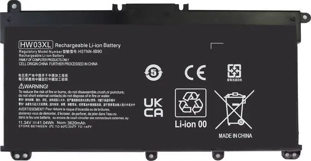 Alt view image 5 of 5 - AN·GWEL HW03XL L97300-005 Laptop Battery for HP Pavilion 15-EG 15-EH 17-CN 17-CP 17Z-CP HW03041XL-PL HWO3XL 17-CP3045CL 15-EG1053CL 17-CN1053CL 17Z-CP100 15-EG0XXX 15-EH0XXX [11.34V 41.04Wh]