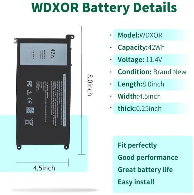 Alt view image 2 of 5 - WDX0R Laptop Battery for dell Inspiron 15 7579 7569 5578 5565 5567 5568 5570 5775 5579 7560 7570 13 5378 5368 7375 7368 7378 17 5765 5767 5770 Series P69G001 P58F P58F001 P75F P66F P69G 3CRH3