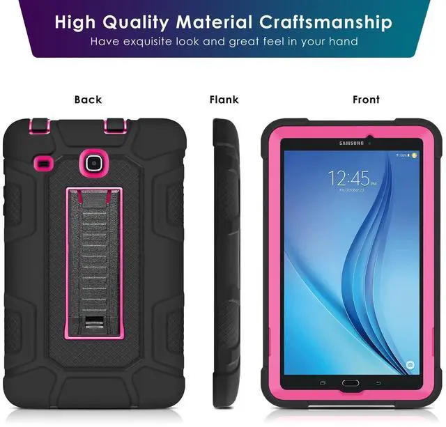 Alt view image 5 of 5 - DETUOSI Shockproof Case for Samsung Galaxy Tab E 8.0" 2016 (SM-T377A/ T377V/ T378), 3-Layers Hybrid Heavy Duty Armor Multi-Angle Kickstand Protective Cover for Samsung Galaxy Tab E 8.0" Case for Kids