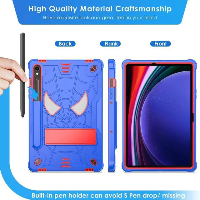 Alt view image 3 of 5 - DETUOSI Kids Case for Samsung Galaxy Tab S9/ S9 FE 5G LTE/WiFi 11" 2023 with S Pen Holder + Shoulder Strap,3-Layer Hybrid Heavy Duty Full-Body Shockproof,4-Angle Viewing Protective Kids Cover for Boy