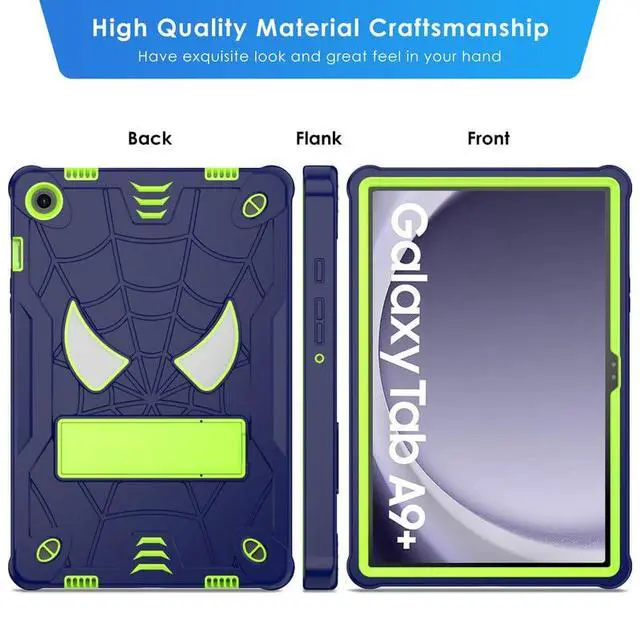 Alt view image 4 of 5 - DETUOSI Kids Case for Samsung Galaxy Tab A9 Plus 11" 2023 Tablet (SM-X210/ X218) with Shoulder Strap,3-Layers Hybrid Heavy Duty Full-Body Shockproof,4-Angles Viewing Protective Cover for Children Boys