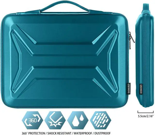 Alt view image 3 of 5 - DOMISO 14 Inch Laptop Hard Case, Waterproof Shockproof Hard Shell Laptop Sleeve Protective Computer Bag for Most 14" Laptops/Lenovo ThinkPad/Dell XPS/HP Pavilion/Macbook Pro, Teal