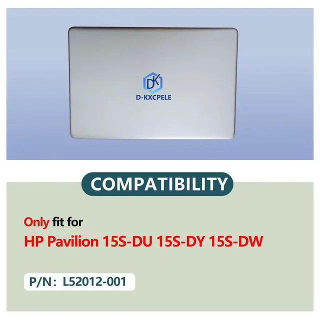 Alt view image 2 of 5 - D-KXCPELE Laptop LCD Back Cover Fit for HP 15S-DW 15S-DU 15S-DY - Replacement Rear Top Lid,P/N:L52012-001,Silver