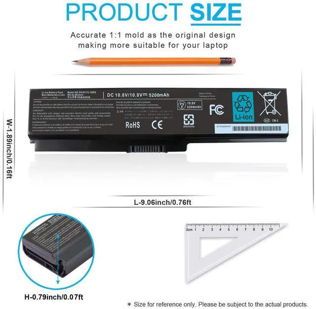 Alt view image 2 of 5 - PA3817U-1BRS Laptop Battery Compatible with Toshiba Satellite C655 C650D C675 C660 L700 L750 L755 L770 L645 L655 L675 P745 P755 P775 M640 M645 A660 A655 A665 PA3818U PA3819U PA3816U PA3634U PABAS228