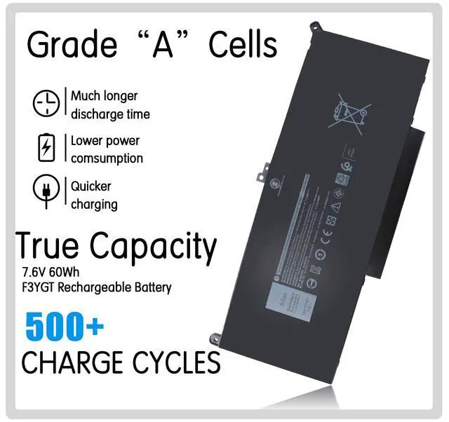 Alt view image 2 of 5 - F3YGT Replacement Dell Latitude 7490 Battery 7480 Laptop Battery 2X39G for Dell Latitude 7280 7380 7390 P29S002 7480 7490 P73G002 7290 Series ODM3WC DM6WC KG7VF 451-BBYE 453-BBCF P73G f3ygt Batteries.