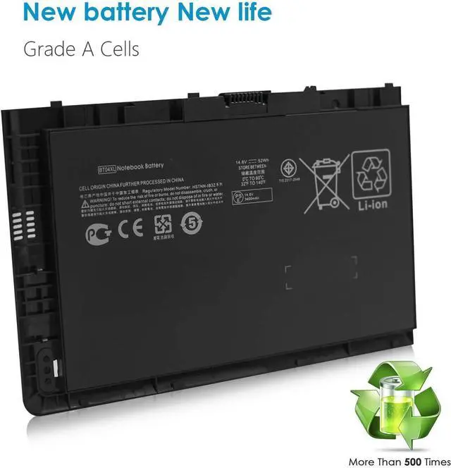Alt view image 3 of 5 - BT04XL 687945-001 H4Q47AA HSTNN-IB3Z HSTNN-I10C BT04 BA06 BA06XL 687517-1C1 687517-171 687517-241 696621-001 Laptop Battery Replacement for HP Elitebook Folio 9470 9470M 9480M Series (14.8V 52Wh)