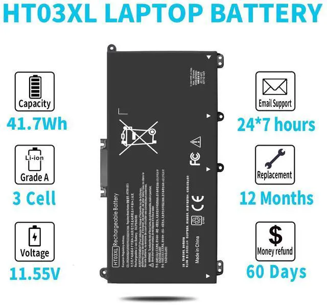 Alt view image 5 of 5 - HT03XL L11119-855 Battery for HP Pavilion 15-DA 15-DB 15-DW 15-CS 15-DY 17-BY 17-CA 14-CE 14-CF 14-DF 14-DQ 14-DK 14M-DH 15-da0014dx 15-cs0053cl 15-dw0043dx 15t-dw100 15z-cw100 17-by1053dx L11421-422