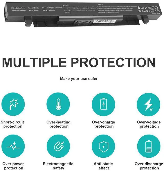 Alt view image 3 of 5 - Fancy Buying A41-X550A Laptop Battery for ASUS X550 A41-X550 A450 P550 F550 K550 A550 F552 K450 P450 P550 R409 R510 X452 R510 X450 X550V A450C X550C X550A X550B X550D Y481C Y581C