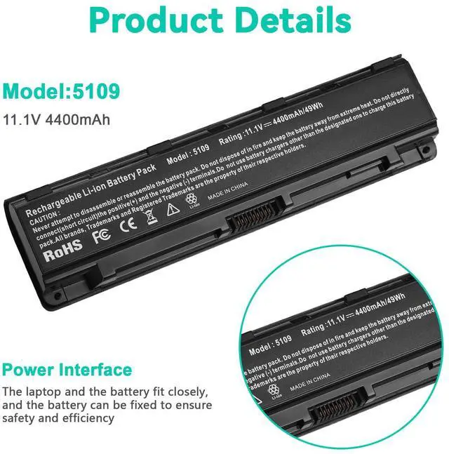 Alt view image 5 of 5 - Fancy Buying New PA5109U-1BRS Battery for Toshiba PA5023U-1BRS PA5025U-1BRS S70DT C55-A5302 C55-A5308 C55-A5309 C55D-A5150