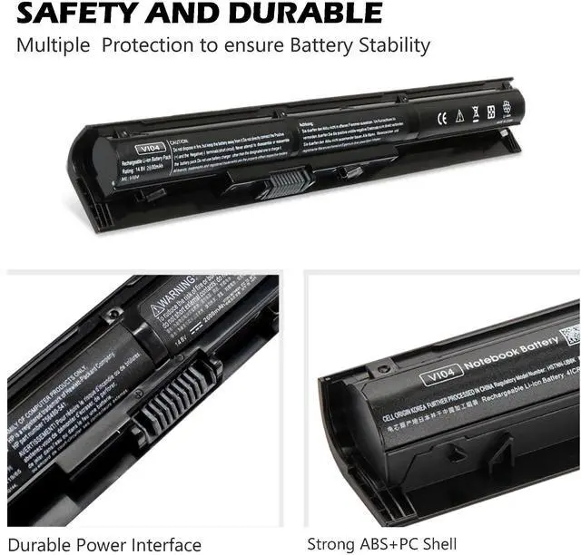 Alt view image 5 of 5 - 756743-001 VI04 V104 Laptop Battery for HP Pavilion 15-P 17-F Series 15-p011na 15-p165sa 15-p214dx 15-p003ax 17-f115dx 17-f215dx Fit 756744-001 756478-421 HSTNN-DB6K TPN-Q140 [14.8V 2600mAh 4Cell]