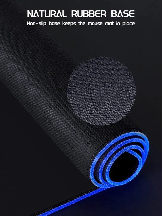 Alt view image 5 of 5 - EASEMO Gaming Mouse Pad, RGB Mouse Mat XXL Large (35.4 x 15.75 in) with 7 LED Colors 11 Lighting Modes Waterproof Fabric Surface Non-Slip Rubber Base for PC Laptop Keyboard