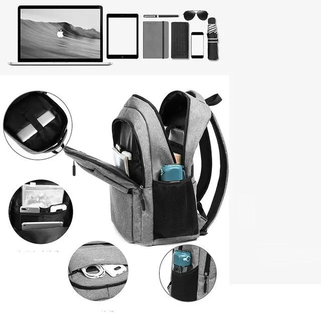 Alt view image 4 of 5 - FARMARK Laptop Backpack for Travel Water Resistant College Backpack for Men Laptop Bag NOT USB Charging Port-C