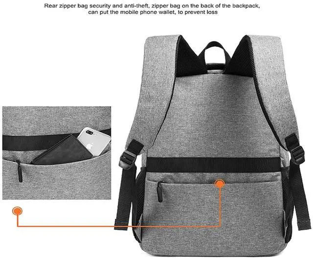 Alt view image 5 of 5 - FARMARK Laptop Backpack for Travel Water Resistant College Backpack for Men Laptop Bag NOT USB Charging Port-C