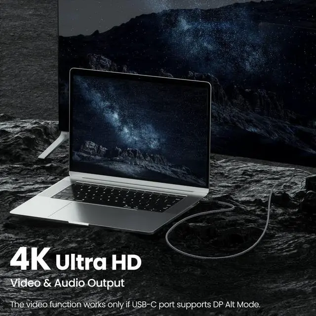 Alt view image 3 of 5 - Fasgear USB C to C 3.2 Gen 2x2 Cable, 4K Video Braided 90 Degree Type C Cord [20Gbps,100W] Compatible for MacBook Pro, iPad Pro, Tablets, Dell Laptops, Monitors, Galaxy S22, USB-C Devices 10ft, Black