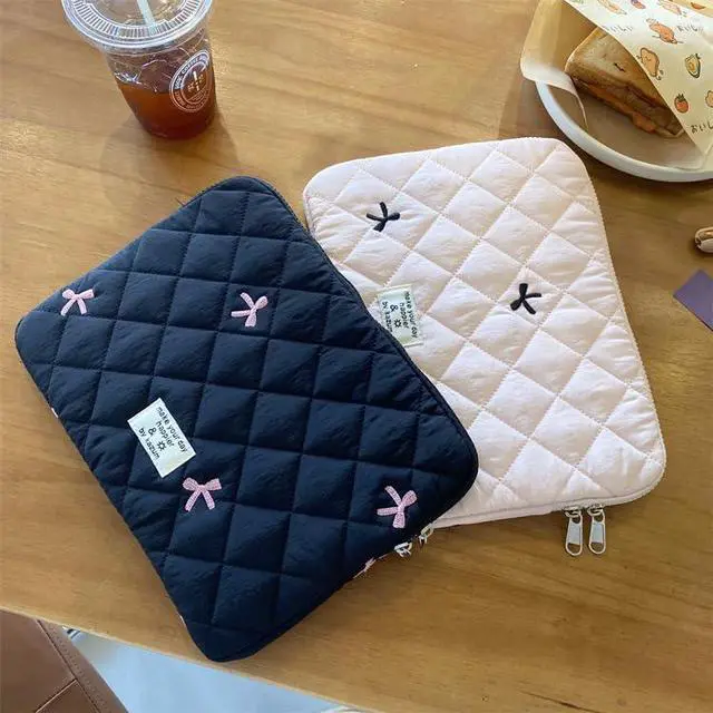 Alt view image 5 of 5 - Cute Bow Tie Puffy Laptop Sleeve Coquette Carrying Laptop Bag Cover Y2K Preppy Tablet Liner Pouch Cottagecore Stuffs (13 inch,Black)