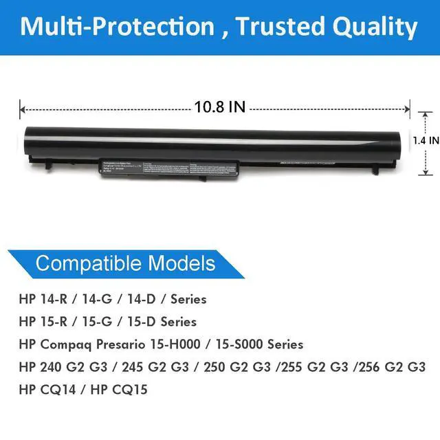 Alt view image 3 of 5 - 746458-421 746641-001 Laptop Battery for HP 256 G2 G3 /255 G2 G3 /250 G2 G3 /245 G2 G3 /240 G2 G3 /CQ15 CQ14 Fit 740715-001 751906-541 OA04 OA03 HSTNN-LB5Y HSTN-LB5S TPN-F113[14.8V 2600mAh 4Cell]