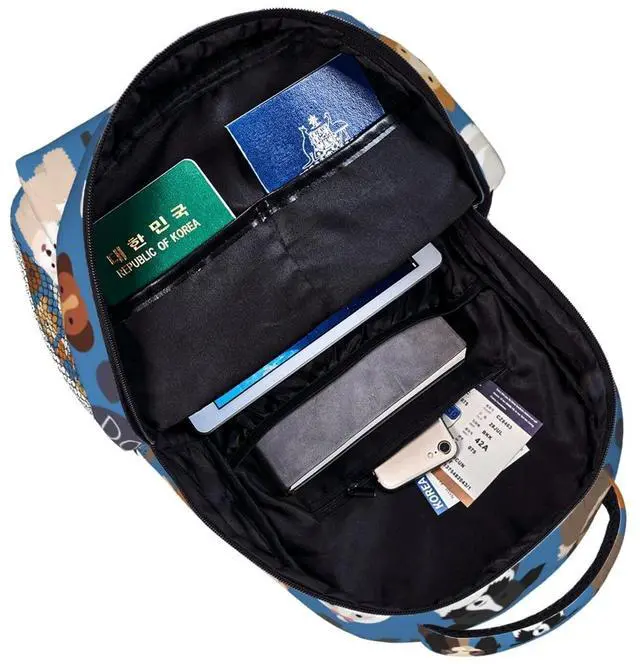 Alt view image 5 of 5 - Fiokroo Cute Puppy Dogs Animal Backpack School Bag For Students Teens Men Women Laptop Backpacks Travel Daypack Bag With Multiple Pockets