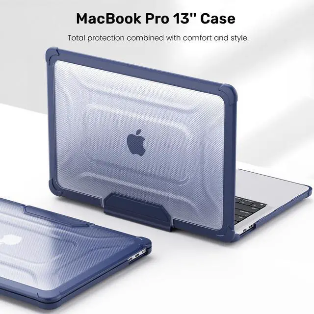 Alt view image 5 of 5 - DTangLsm for MacBook Pro 13 inch Case 2024 2023-2016 M2 M1 A2338 A2289 A2251 A2159 A1989 A1706 Heavy Duty Plastic Hard Shell Rugged Protective Case with TPU Bumper Fold Kickstand+Keyboard Skin, Blue