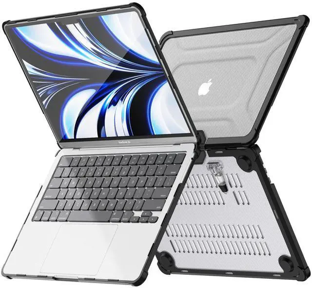 Alt view image 5 of 5 - DTangLsm for M4 MacBook Air 15 inch Case 2025 2024 2023 M4 M3 M2 A3241 A3114 A2941, Heavy Duty Rugged Hard Shell Case Shockproof Laptop Cover with TPU Bumper Foldable Kickstand & Keyboard Cover,Black