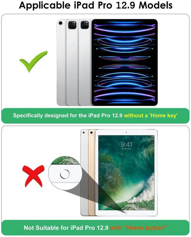 Alt view image 2 of 5 - DTTO for iPad Pro 12.9 6th / 5th / 4th / 3rd Generation Case 2022/2021/2020/2018, Premium Leather Folio Stand Cover with Built-in Apple Pencil Holder -Auto Wake/Sleep and Multi Viewing Angles,Black