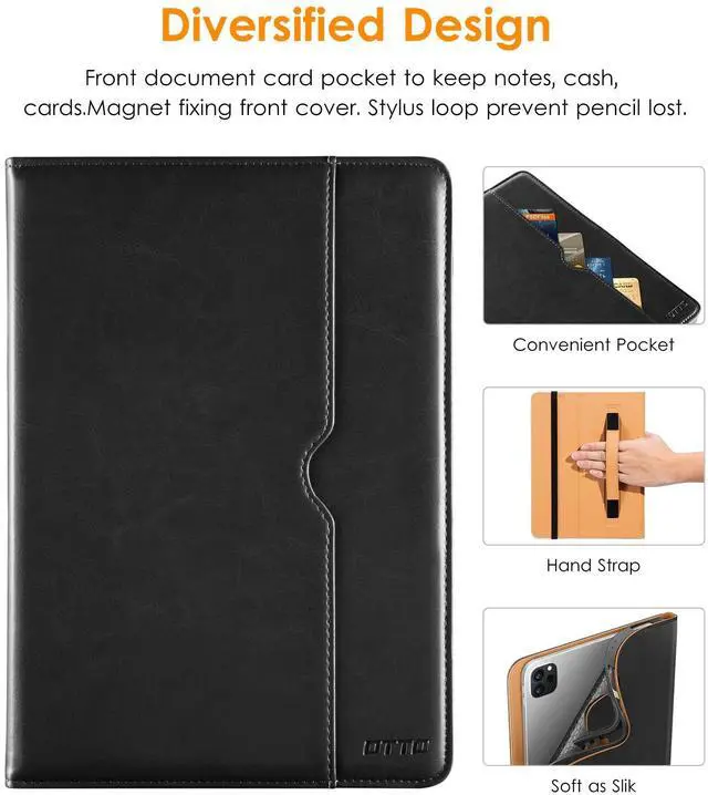 Alt view image 4 of 5 - DTTO for iPad Pro 12.9 6th / 5th / 4th / 3rd Generation Case 2022/2021/2020/2018, Premium Leather Folio Stand Cover with Built-in Apple Pencil Holder -Auto Wake/Sleep and Multi Viewing Angles,Black