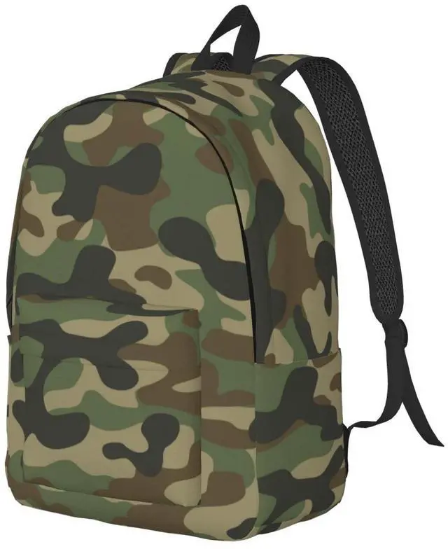 Alt view image 4 of 5 - Duduho Army Camouflage Backpack 17.7 Inch Laptop Backpack Travel Hiking Daypack Military Camo Multipurpose Book Bag For Men Women Teens Boys Girls