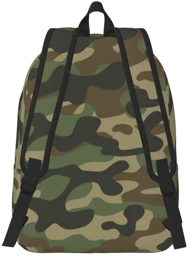 Alt view image 5 of 5 - Duduho Army Camouflage Backpack 17.7 Inch Laptop Backpack Travel Hiking Daypack Military Camo Multipurpose Book Bag For Men Women Teens Boys Girls