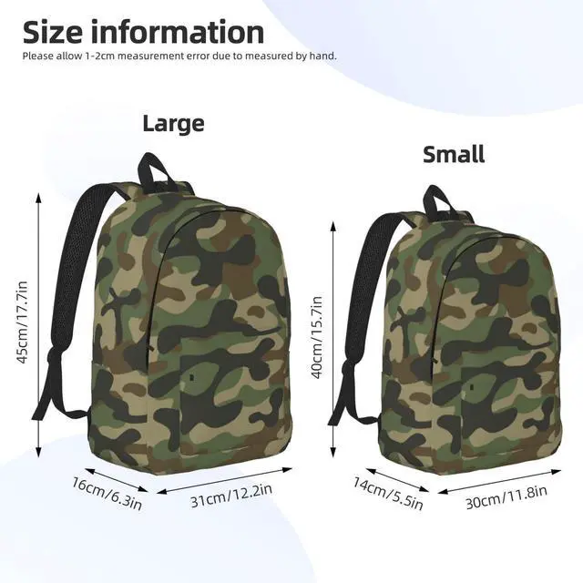 Alt view image 3 of 5 - Duduho Army Camouflage Backpack 17.7 Inch Laptop Backpack Travel Hiking Daypack Military Camo Multipurpose Book Bag For Men Women Teens Boys Girls