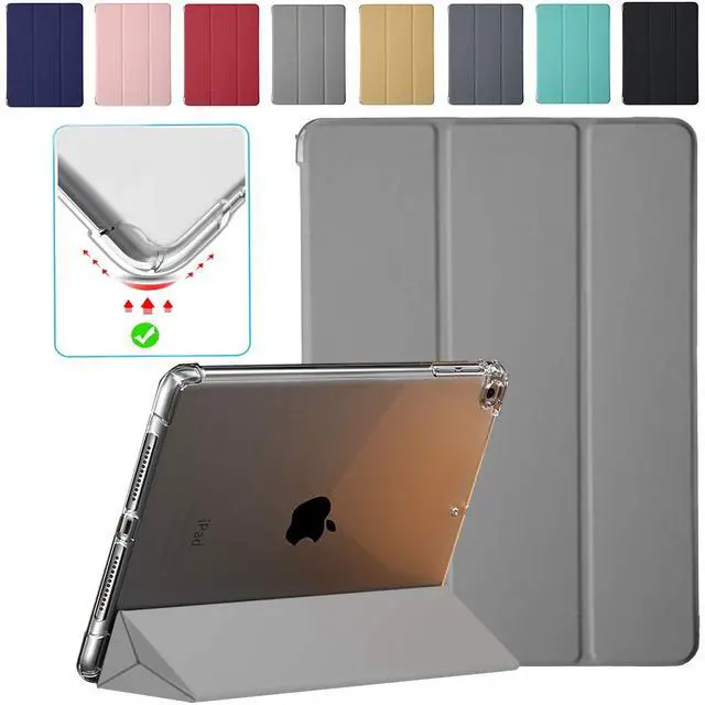 Main image of DuraSafe Cases for iPad 5th / 6th Gen & Air 1st / 2nd Gen - 9.7" A1893 A1822 A1566 A1474 MRJN2LL/A MR7G2LL/A MP2F2LL/A MP2G2LL/A Ultra Power Saving (Auto Sleep/Wake) Case with Clear Back - Light Gray