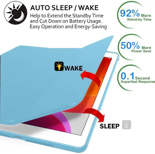 Alt view image 3 of 5 - iPad PRO 9.7 6 5 Air 1 2 Gen [iPad 6th 5th Air 1st 2nd PRO 9.7 ] A1893 A1822 A1566 A1474 MRJN2LL/A MR7G2LL/A MP2F2LL/A MP2G2LL/A MD785LL/A MD788LL/A MGLW2LL/A MGL12LL/A TPU Back Cover Sky Blue