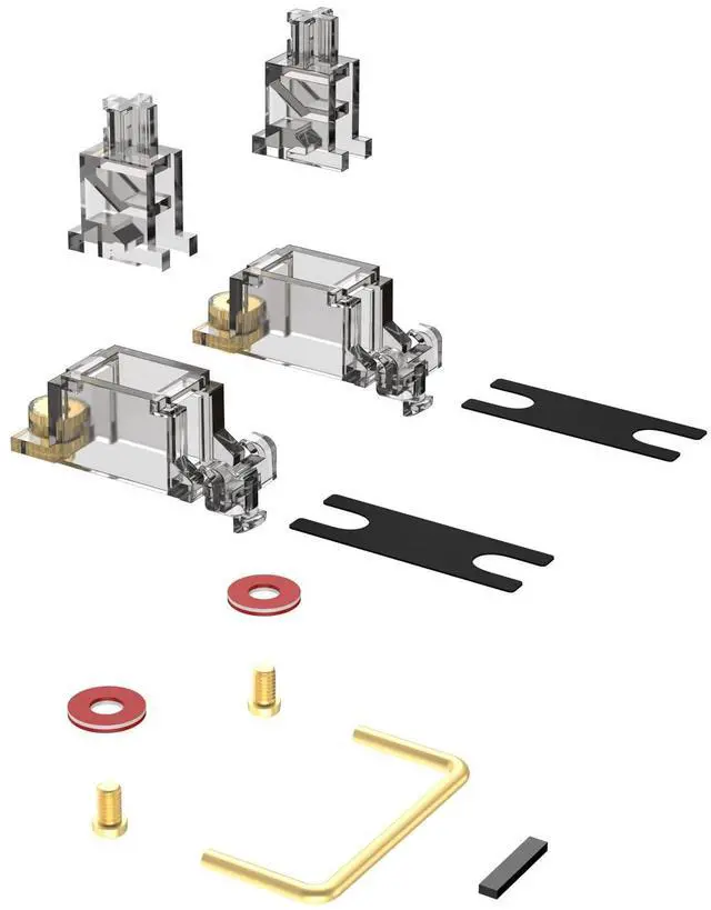 Alt view image 4 of 5 - DUROCK Stabilizer V3, Screw in Stabilizers with 2u 6.25u 7u Wires, PCB Mount Keyboard Stabilizers for Mechanical Keyboards (V3 Smokey 100% Kit)