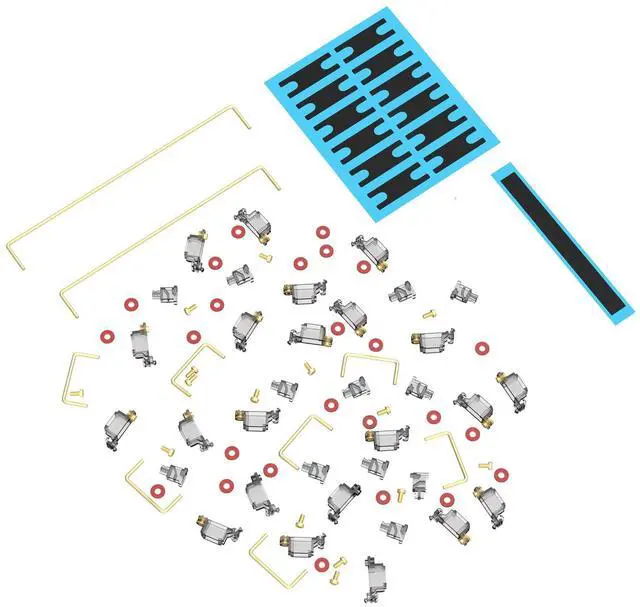 Alt view image 5 of 5 - DUROCK Stabilizer V3, Screw in Stabilizers with 2u 6.25u 7u Wires, PCB Mount Keyboard Stabilizers for Mechanical Keyboards (V3 Smokey 100% Kit)