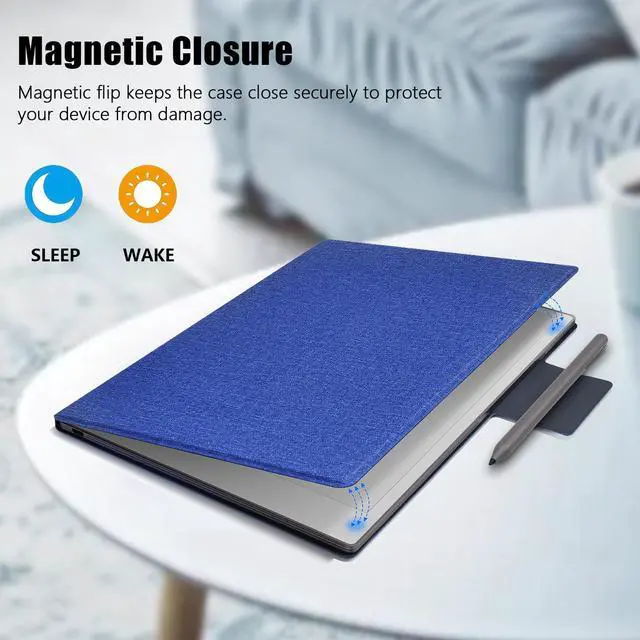 Alt view image 3 of 5 - E NET-CASE Case for Remarkable Paper Pro, Premium PU Leather Book Folio with Pen-Buckle, Lightweight Magnetic Case with Auto Sleep/Wake for Remarkable Paper Pro 11.8" 2024 Released (Blue)