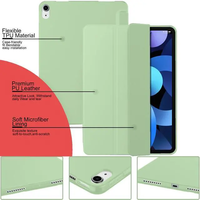Alt view image 5 of 5 - DuraSafe Cases for iPad Mini 6th Gen 2021 8.3 [ Mini 6 ] A2567 A2568 A2569 MK893LL/A MLX43LL/A MK8E3LL/A MK8C3LL/A Durable Shock Proof Supportive Magnetic Dual Angle Stand Cover - Tea Green