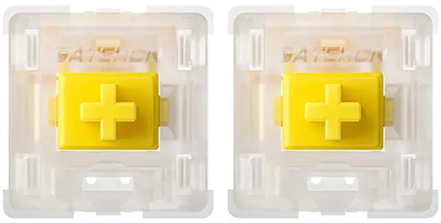 Main image of kutethy GATERON Milky Yellow Pro Keyboard Switches, Pre-lubed Linear 5 pin for All MX Mechanical Keyboard (90PCS)