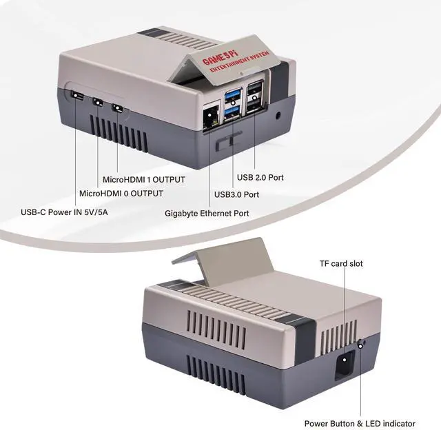 Alt view image 2 of 5 - GeeekPi Game5Pi Case with N08 PCIe to M.2 NVMe SSD PCIe Peripheral Board, and Armor Lite V5 Cooler for Raspberry Pi 5, Support M.2 2230/2242 SSD