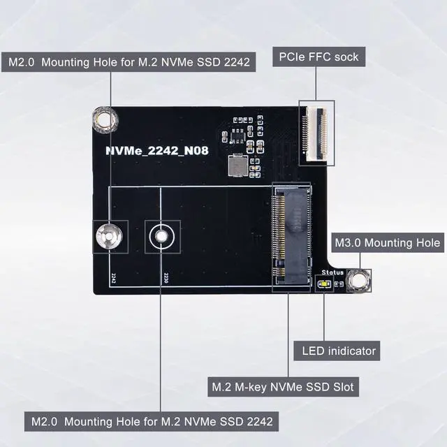 Alt view image 5 of 5 - GeeekPi Game5Pi Case with N08 PCIe to M.2 NVMe SSD PCIe Peripheral Board, and Armor Lite V5 Cooler for Raspberry Pi 5, Support M.2 2230/2242 SSD