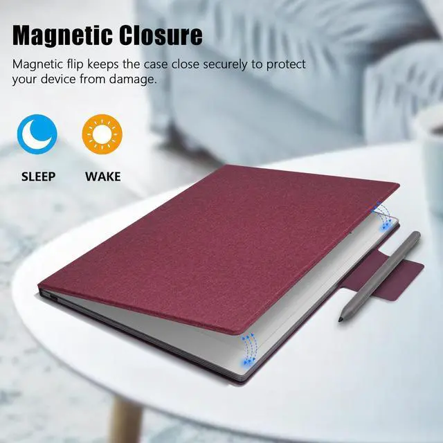 Alt view image 3 of 5 - E NET-CASE Case for Remarkable Paper Pro, Premium PU Leather Book Folio with Pen-Buckle, Lightweight Magnetic Case with Auto Sleep/Wake for Remarkable Paper Pro 11.8" 2024 Released (Red)