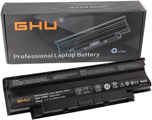 Main image of GHU New Battery 58 WH Replacement for J1KND 4T7JN WT2P4 383CW 312-1205 312-0233 312-0234 312-1280 Compatible for Dell Inspiron 3420 3520 13R (N3010) 14R (N4010 N4110) (N5010 N5110) N7010