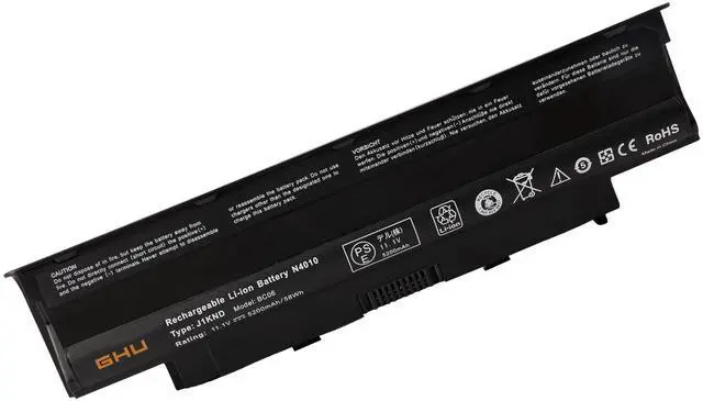 Alt view image 2 of 5 - GHU New Battery 58 WH Replacement for J1KND 4T7JN WT2P4 383CW 312-1205 312-0233 312-0234 312-1280 Compatible for Dell Inspiron 3420 3520 13R (N3010) 14R (N4010 N4110) (N5010 N5110) N7010