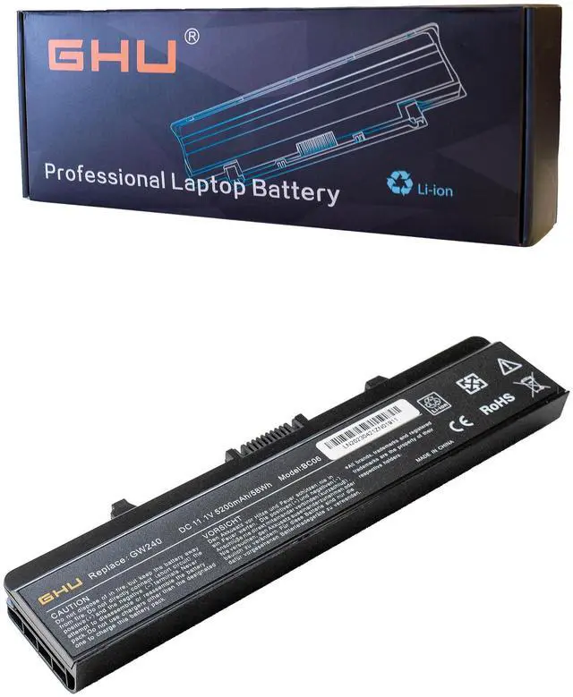 Main image of GHU New Battery 58 WHR Replacement for GW240 RN873 GP952 M911G X284G K450N Compatible with Dell Inspiron 1525 1526 1545 1440 1750 PP29L PP41L RU586 G555N 0F965N OF965N XR693 C601H D608H GW252 HP297