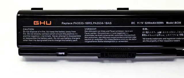 Alt view image 4 of 5 - GHU New Battery 48 Wh PA3534U-1BRS Compatible with Toshiba A200 A210 A300 A350 A355 L300 L305 L450 L500 L505 L555 PA3533U-1BRS PA3533U-1BAS PA3534U-1BAS PA3535U-1BAS